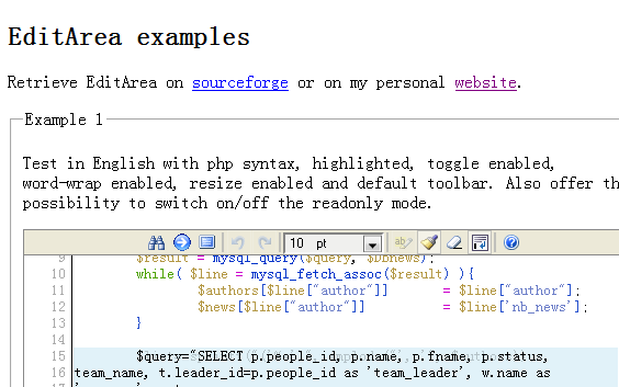 free text editor html highlighting